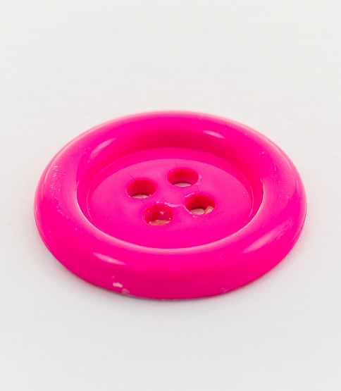 Clown Button 4 Hole Size 54L x10 Barbie Pink - Click Image to Close